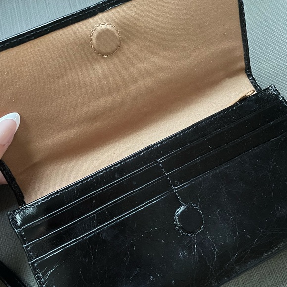 HOBO Black Leather Crossbody Wallet - Picture 3 of 5